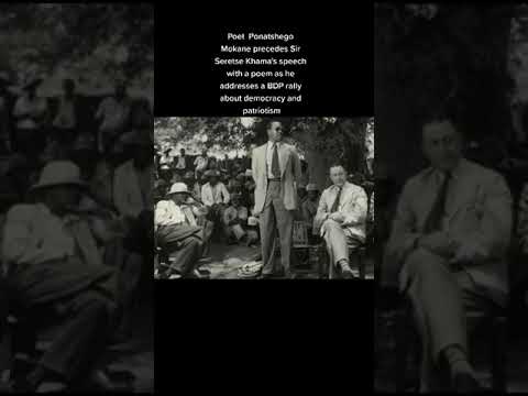 Poet Ponatshego Mokane and Botswana's 1st president Sir Seretse Khama at a BDP rally