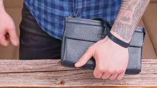 Мужской клатч из натуральной кожи Canpellini 21550 синий