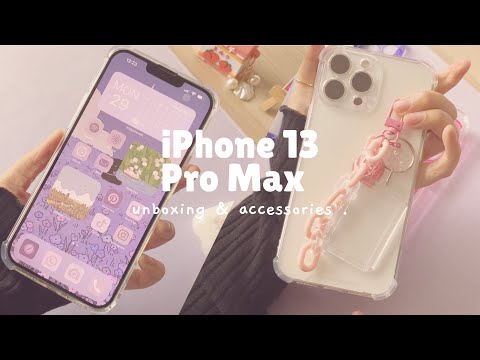 iPhone 13 Pro Max Unboxing | cute accessories | aesthetic home screen ✨