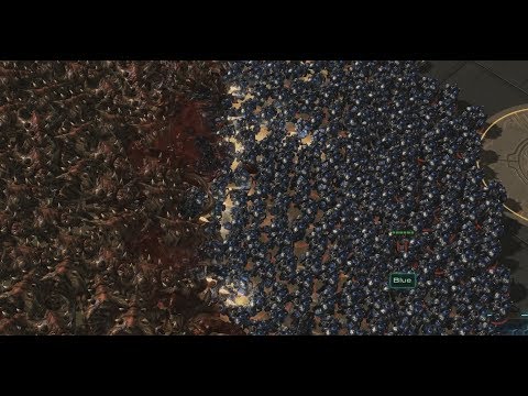 Starcraft 2 - 100 Ultralisks vs 300 Marauders