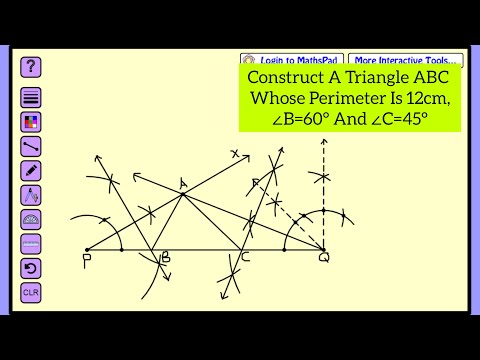 How To Construct A Triangle ABC Whose Perimeter Is 12 cm , ∠B=60° And ∠C=45°