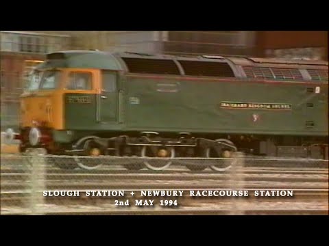 BR in the 1990s Slough Station & Newbury Racecourse Station on 2nd May 1994