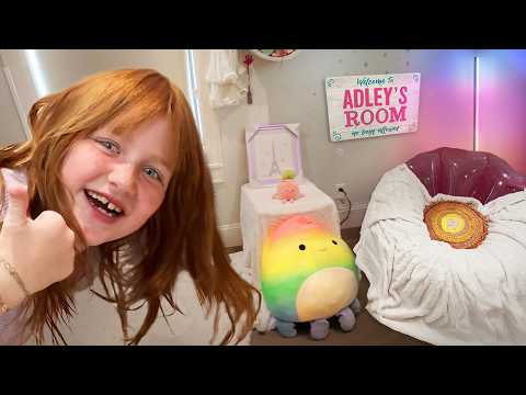 MY NEW ROOM!!  Adley's Bedroom Makeover! and Sneaking in a Mini Fridge with Snacks for Ask Adley