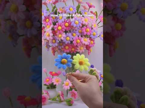 how to make a craft with pipe cleaners | fuzzy wire flowers tutorial #craftideas #diycrafts