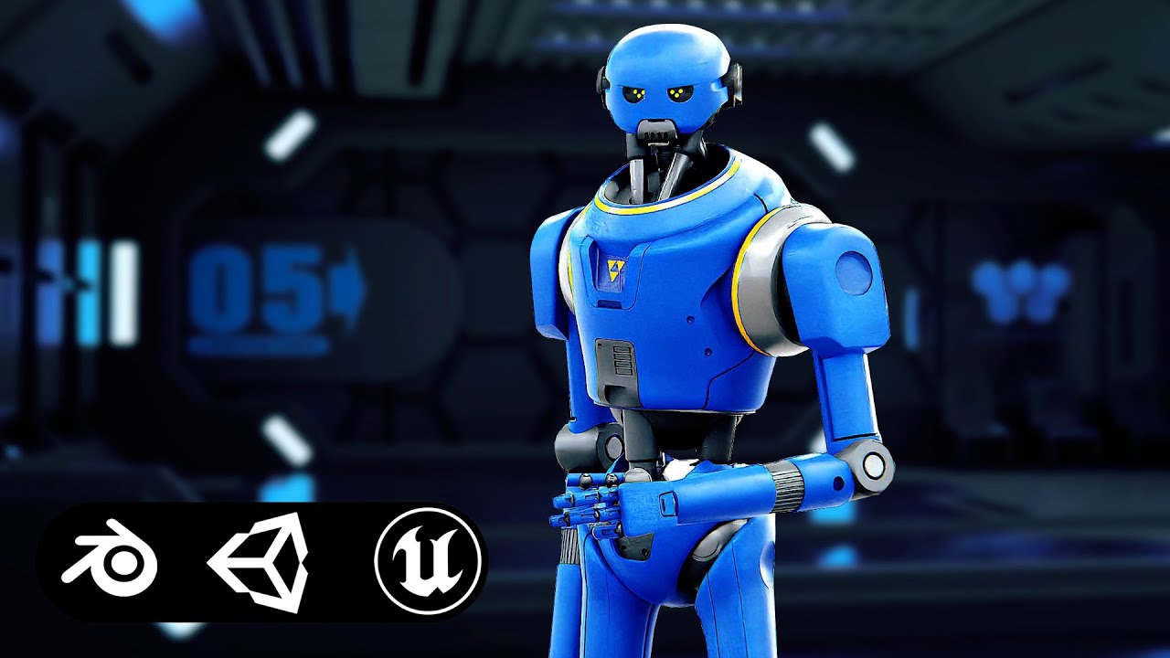 Imperial Protocol Droid V-2 Auto-Rig Pro Rigged For Mixamo Unreal Engine Unity 3D Model