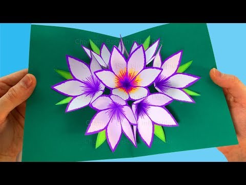 Pop Up Karten selber basteln mit Papier: Blume - Geschenke zum selber machen