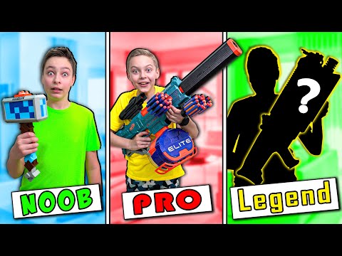 NERF Gun Game: Noob vs Pro & Legend NERF Blaster Challenge w/ Roman and Max