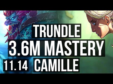 TRUNDLE vs CAMILLE (TOP) | 3.6M mastery, 1600+ games, Rank 9 Trundle, 5/1/1 | KR Master | v11.14