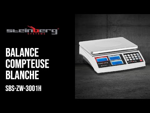 Vidéo - Balance compteuse - 30 kg / 1 g - 21 x 27 cm - 3 écrans LCD