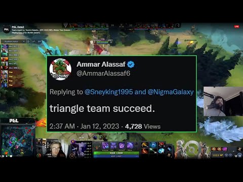 Ammar's response to Sneyking tweet after losing to Tundra