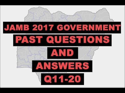 JAMB 2017 Government Past Questions and Answers Q11-20