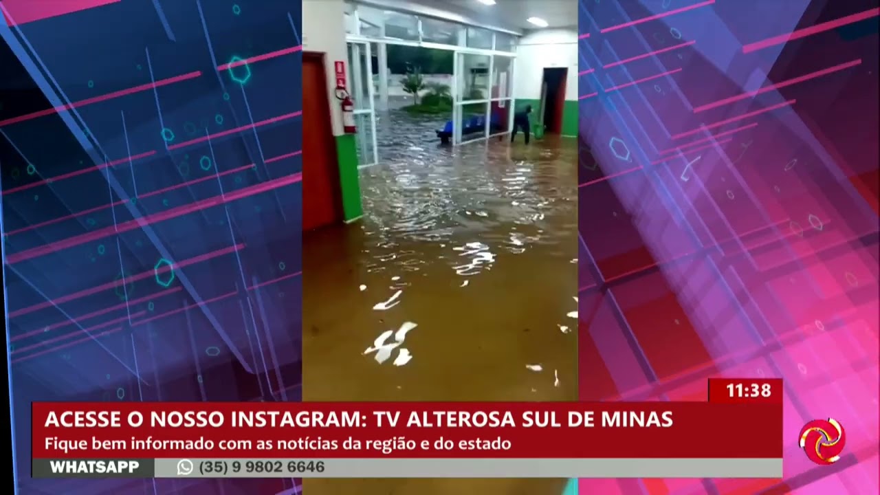 Tempestade alaga rodoviária de Extrema