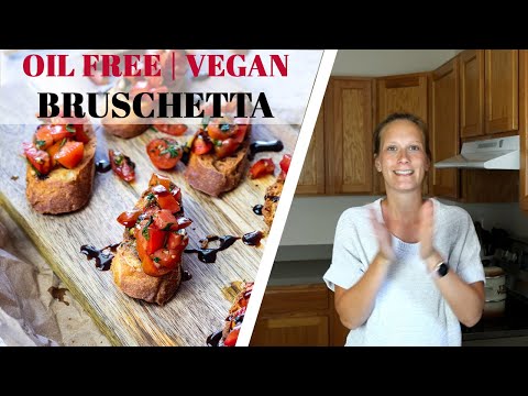 Oil free Italian Bruschetta with Tomatoes and Basil // Vegan Healthy Wfpb