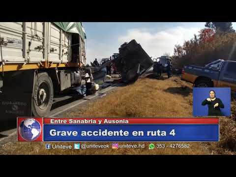 Accidente grave en ruta 4