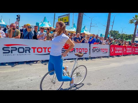 Mindblow Guarantee! Bike Girl Performs Insane Bike Tricks on the Street at Cycling Race