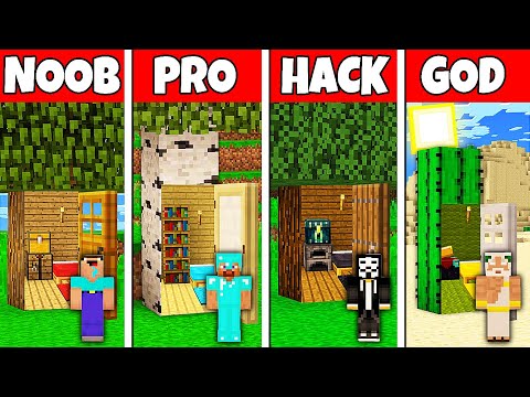 Minecraft Battle: NOOB vs PRO vs HACKER vs GOD! INSIDE TREE HOUSE BUILD CHALLENGE in Minecraft