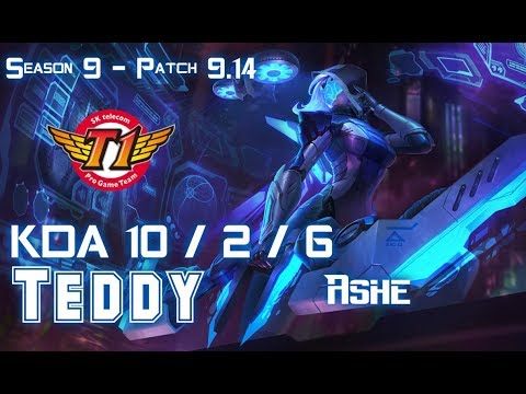 SKT T1 Teddy ASHE vs EZREAL ADC - Patch 9.14 KR Ranked