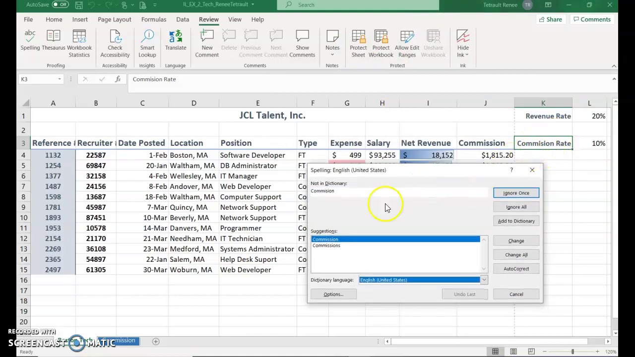 Excel Module 2 eTextbook Project Part 2