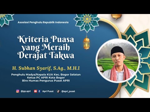 Kriteria Puasa Yang Meraih Derajat Taqwa