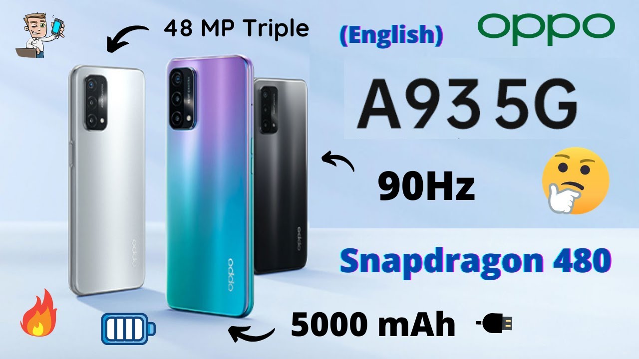 OPPO A93 5G Launched with Snapdragon 480 5G SoC, 90Hz Display! 🤨 | 5000 mAh🔋 | OPPO A93 5G | PHONLY