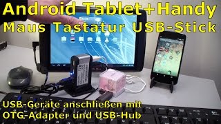 USB-Stick Tastatur und Maus an Android-Tablet und Handy mit OTG Adapter