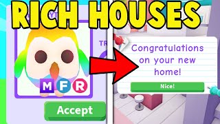 Trading for HOUSES in RICH Adopt Me Servers!