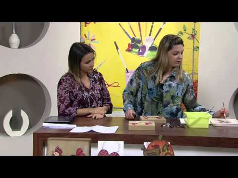 Mulher.com 06/05/2013 Soraia Leite - Pintura country quadro boas vindas Parte 1