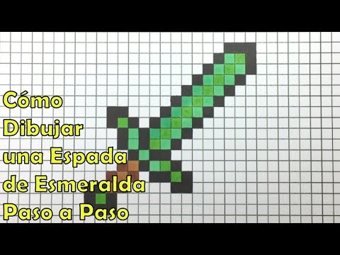 Cómo Dibujar una Espada de Esmeralda de Minecraft! TUTORIAL PASO A PASO