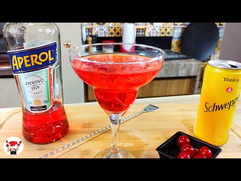 Como Fazer Drink de Aperol Tônica e Cereja Perfeito