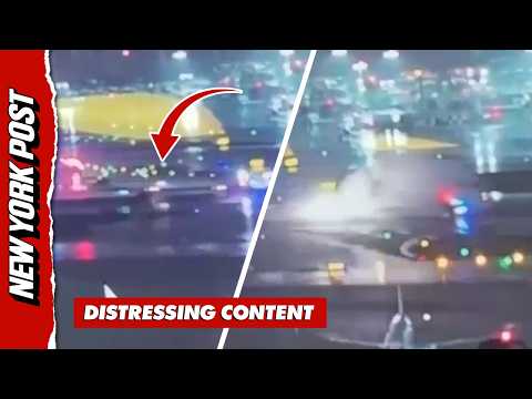 Terrifying Moment Plane Crashes into Fire Truck at LaGuardia Airport