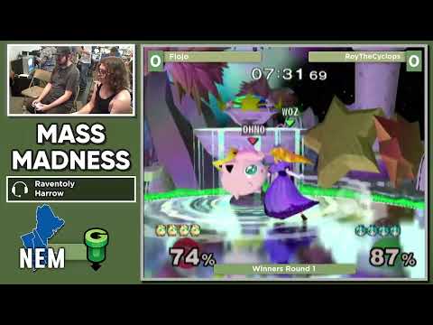 Mass Madness 41 SSBM - Flojo (Jigglypuff, Falco) vs. RoyTheCyclops (Peach) - Melee WR1