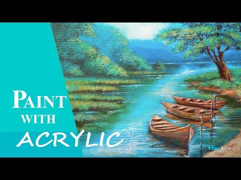 #HMS INNOVATION/ #River#Acrylic#Landscape"River Sounds"Acrylic Landscape Painting /Time Lapse