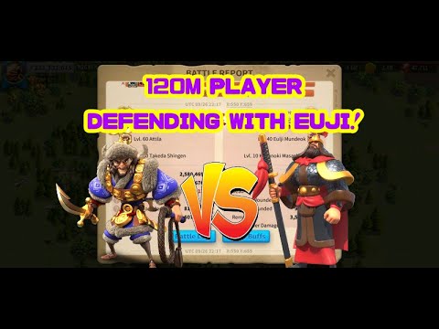 ROK - 120M Player From 1484 Defend Atila/Takeda Rally With Level 40 Eulji Mundeok!! ROFL