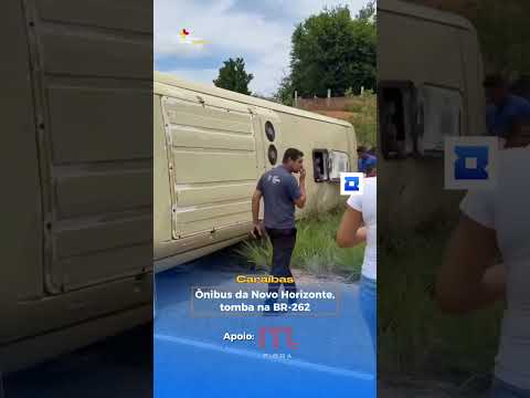Ônibus tomba na BR-262 em Caraíbas. #bahia #noticias