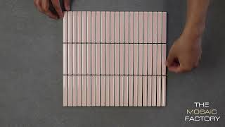 The Mosaic Factory Sevilla Kit-Kat Mini Fingers mozaïektegel 1,2x9,2cm - Pink glossy