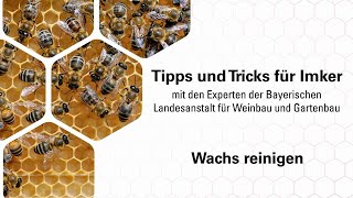 Imkerpraxis: Das Bienenwachs wird gereinigt
