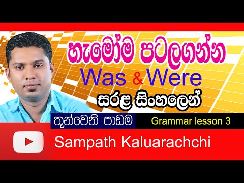 Spoken English in Sinhala / Grammar lesson 3 ( Was, Were & Will be ) English grammar in Sinhala