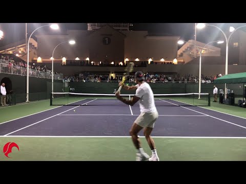Nadal Intense Training Indian Wells 2019 Tennis - Court Level View