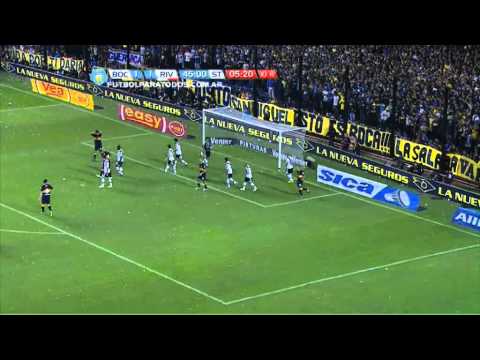 Atajada de Barovero. Boca 1 - River 1. Fecha 12. Torneo Final 2013. Fútbol Para Todos