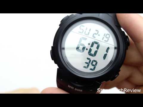 Unboxing SunJas Armbanduhr Sportuhr 50 Meter Wasserdicht Uhr Digital Led Alarm Kalender