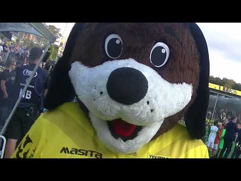 Met Koelie op het veld bij VVV-Venlo tegen sc Heerenveen