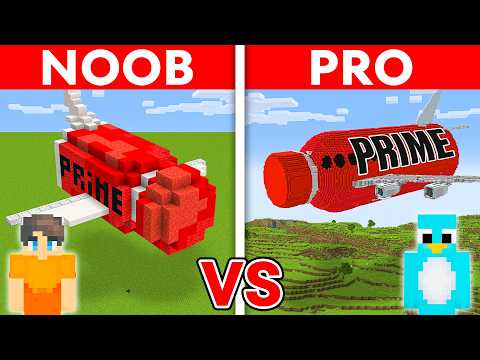 NOOB vs PRO: PRIME AIRPLANE House Build Challenge in Minecraft