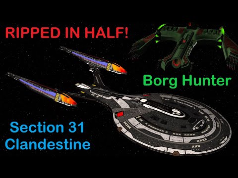 4K Section 31 USS Clandestine VS Klingon Borg Hunter - SHOCKING - Star Trek Ship Battles