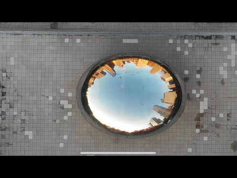 Drone View Of Nearly Empty Bean - Millennium Park - Cloud Gate By Anish Kapoor