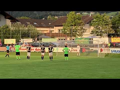 Sulz Spieler Christoph Duelli verwandelt Elfer gegen SW Bregenz, aber Sulz verlor im Cup