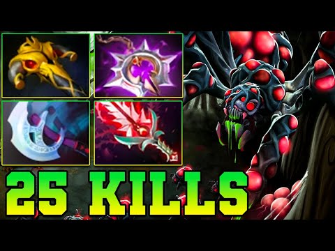 25 Kills Broodmother Dota 2 !! Broodmother Dota 2 Mid Lane Carry Build Gameplay Guide 7.39