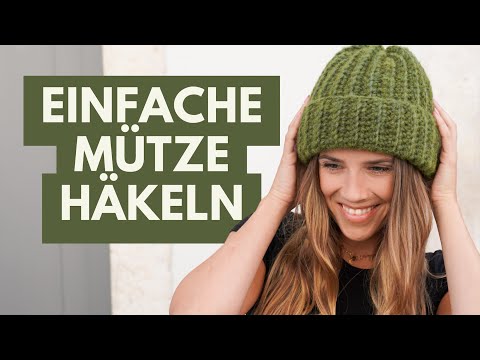 Mütze häkeln für Anfänger | Beanie im Patentmuster einfach gehäkelt