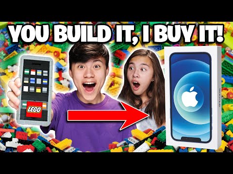 IF YOU BUILD IT, I WILL BUY IT LEGO CHALLENGE!!! I Got a NEW iPhone 12 & McDonald's Big Mac! Video