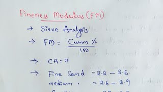 Fineness Modulus || Concrete Technology