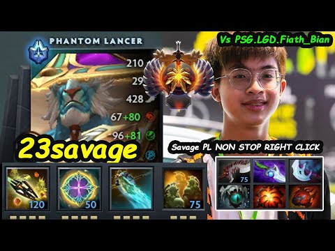 23savage [Phantom Lancer] 11K MMR CARRY vs PSG.LGD Faith Bain Dota 2 pro Gameplay 7.28
